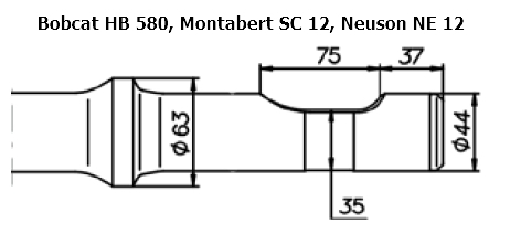 SOLIDA Flachmeissel (quer) - Bobcat HB 580, Montabert SC 12, Neuson NE 12