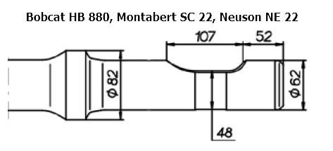 SOLIDA Flachmeissel (quer) - Bobcat HB 880, Montabert SC 22, Neuson NE 22