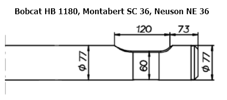 SOLIDA Flachmeissel (quer) - Bobcat HB 1180, Montabert SC 36, Neuson NE 36