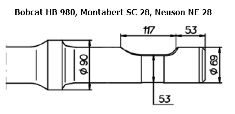 SOLIDA Flachmeissel (quer) - Bobcat HB 980, Montabert SC 28, Neuson NE 28