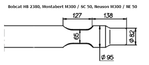 SOLIDA Spitzmeissel - Bobcat HB 2380, Montabert M 300 / Montabert SC 50, Neuson NE 300 / Neuson NE 5