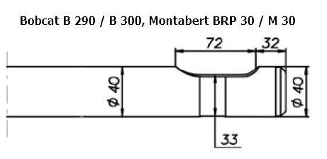 SOLIDA Flachmeissel (quer) - Bobcat B 290 / Bocat B 300, Montabert BRP 30 / Montabert M 30