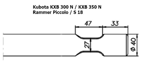 SOLIDA Flachmeissel (quer) - Kubota KXB 300 N / KXB 350 N, Rammer Piccolo / S 18
