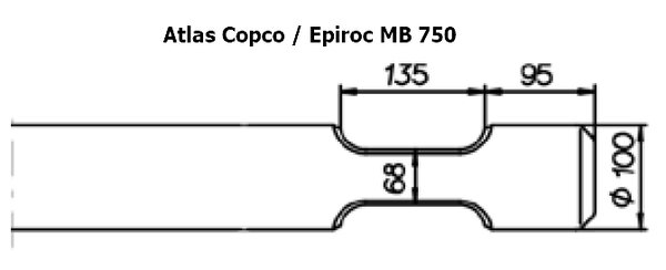 SOLIDA Flachmeissel (quer) - Atlas Copco / Epiroc MB 750