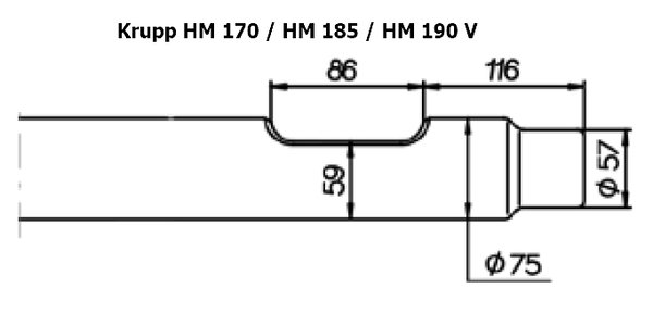 SOLIDA Flachmeissel (quer) - Krupp HM 170 / HM 185 / HM 190 V