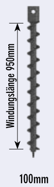 Auger Torque Bohrschnecke S4, D=100mm, Wolfram, 65mm Rund, L=1,2m