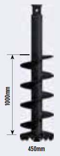 Auger Torque Bohrschnecke S6, D=450mm, Wolfram, 75mm vierkant, L=1,88m