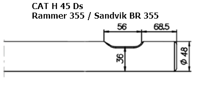SOLIDA Spitzmeissel - CAT H 45 Ds, Rammer 355, Sandvik BR 355