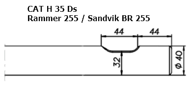 SOLIDA Flachmeissel (quer) - CAT H 35 Ds, Rammer 255, Sandvik BR 255