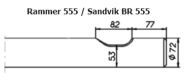 SOLIDA Breitmeissel (quer) - Rammer 555 / Sandvik BR 555