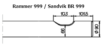 SOLIDA Breitmeissel (quer) - Rammer 999 / Sandvik BR 999