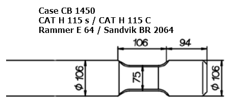 SOLIDA Spitzmeissel - Case CB 1450, CAT H 115 s / CAT H 115 C, Rammer E 64 / Sandvik BR 2064