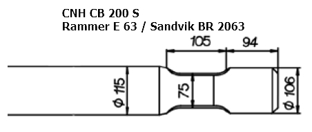 SOLIDA Flachmeissel (quer) - CNH CB 200 S, Rammer E 63 / Sandvik BR 2063