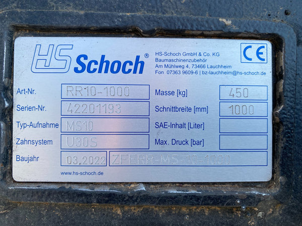 HS-Schoch Roderechen mit ECSO U30S Zahnsystem